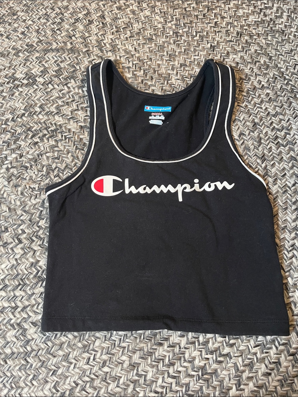 Champion Black Crop Racerback Tank